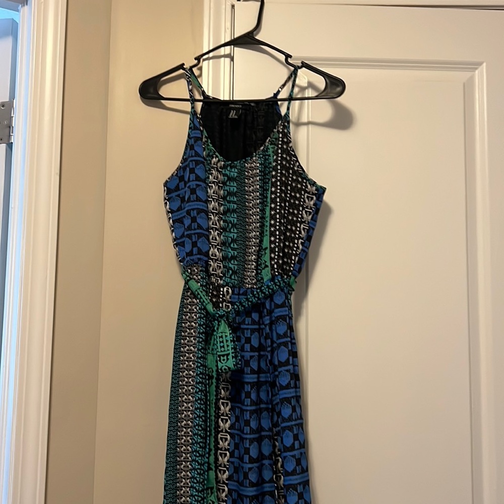 Blue/green maxi dress